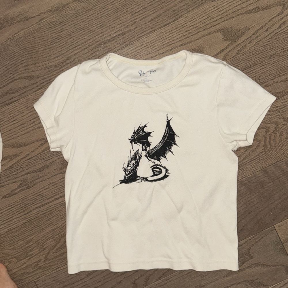 Brandy Melville/John Galt cream dragon t shirt
